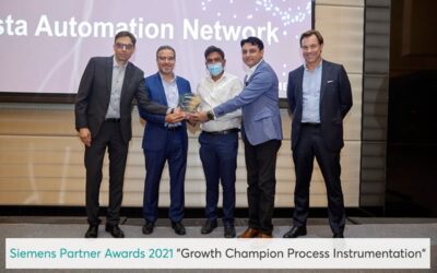 Vista Automation awarded the Growth Champion Process Instrumentation at the Siemens Partner Awards 2021